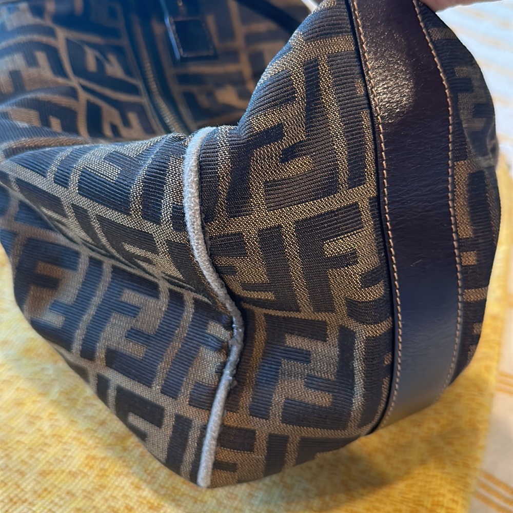Fendi Large Hobo Bag in Brown Monogram Canvas with Gold Hardware - Picture 3 of 11